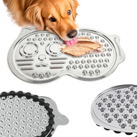 Plaque d'alimentation lente en acier inoxydable pour chiens et chats, jouet pour lécher et manger