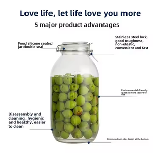 Pot hermétique OEM avec logo personnalisé, grande capacité 1L 1.8L 2..1L 3.2L 5L, récipient de stockage alimentaire rond avec fermeture métallique - Product Image 5