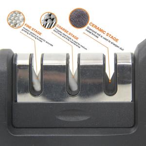 Vente en gros d'outils de cuisine intelligents personnalisés OEM <span class=keywords><strong>Aiguiseur</strong></span> de couteaux professionnel rapide en acier inoxydable antidérapant en 3 étapes - Product Image 6