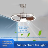 Nouveau ventilateur de plafond Bauhaus en fer, style rétro américain, avec télécommande, intensité réglable, protection oculaire pour chambre et restaurant