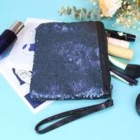 Trousse de maquillage personnalisée à paillettes pour femmes Pochette Échantillon Designer Voyage Sacs à cosmétiques en cuir