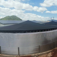 Ftsilo Landwirtschaftliche Wasseraufbereitung 100000 Liter Verzinkter Stahlsilo-Tank Langlebiger Reservoir mit 1 Jahr Garantie 4,5m*3,36m 10000kg