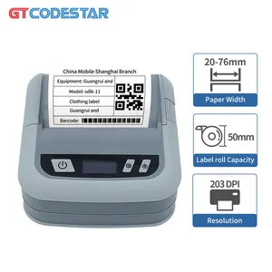 Wireless 3inch barcode printer auto cut thermal label printer support receipt print sticker 80mm portable printer