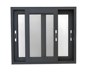 Fenêtre coulissante en aluminium à rupture de pont thermique à double vitrage et trois rails, personnalisable, de haute qualité et à prix abordable pour balcon - Product Image 1