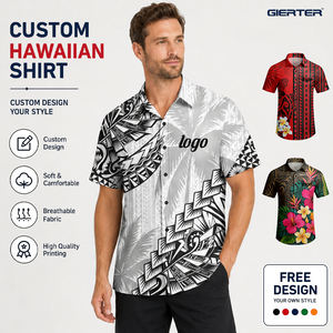 Custom Polynesian Hawaiian <strong>Shirt</strong> Samoa Tonga Fiji Tahiti Maori Tribal Totem Aloha <strong>Shirt</strong> Men Black White Pacific Island <strong>Shirts</strong> - Product Image 1