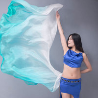 ELLE DANSES À La Mode De Danse Du Ventre Prop Unique Couleur Blanc Dégradé Frais Chinois Voiles De Soie Écharpe pour Les Performances