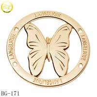 Badge métallique rond découpé sur mesure pour logo d'Abaya, avec 2 trous, pour la couture de vêtements, étiquette décorative nominative pour maillots de bain