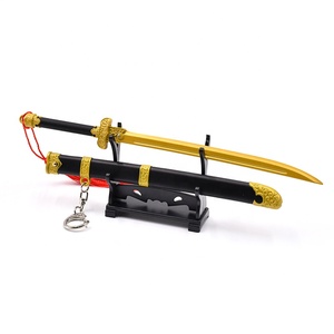 Famoso portachiavi modello di spada Mini Katana Anime con supporto in ABS e nappa le tombe perdute nero Katana modello di portachiavi per regalo - Product Image 3