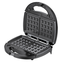 Machine à sandwichs automatique AOJA 5-en-1 2 tranches en acier inoxydable 750W avec gril amovible et plaques triangulaires pour gaufres/beignets