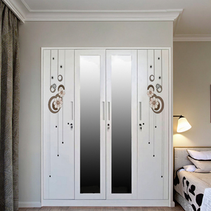 ตู้เสื้อผ้าเหล็กแบบตั้งอิสระ 4 ประตู ดีไซน์จีน ทันสมัย พร้อมกุญแจล็อค ความจุขนาดใหญ่ เหมาะสำหรับห้องนอน ห้องนั่งเล่น และบ้านพักตากอากาศ - Product Image 5