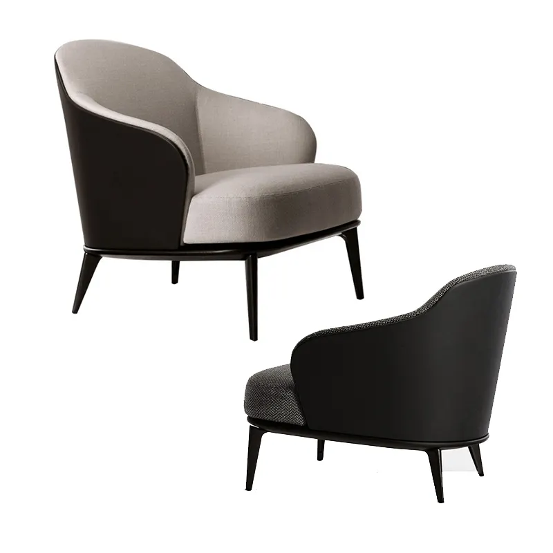 आधुनिक ergonomic कमरे में रहने वाले फर्नीचर चमड़े होटल की लॉबी कुर्सी कपड़े अतिथि कक्ष सिंगल सोफा कुर्सियों