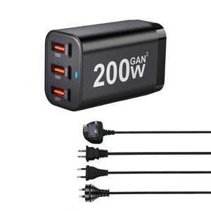 Multiport 200W GaN Charger 3C3A Type C PD 100W Super Fast <b>Charging</b> Power Charger Station for Mobile Phone for Laptop - Product Image 2