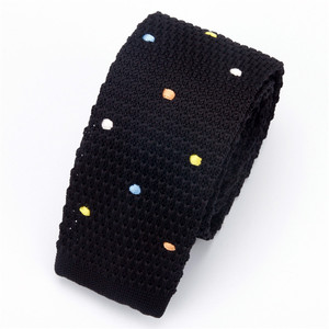 Hamocigia 2020 Hot Selling Skinny <strong>Polyester</strong> Dot Solid Tie Accepted Custom <strong>Knitted</strong> <strong>Necktie</strong> - Product Image 2
