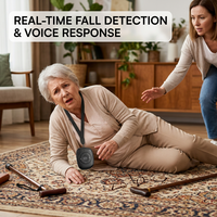 Dispositif portable d'urgence 4G GPS pour seniors avec alerte de chute, appel bidirectionnel, bouton SOS, localisateur médical personnel, pendentif WiFi