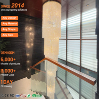 Zhongshan Moderne Designer Hôtel Lobby Escalier Grand Lustre En Cristal De Luxe Suspension