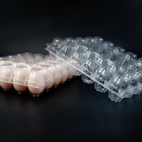 Prix d'usine, boîte à œufs en plastique à 30 alvéoles, plateau à œufs carré transparent en gros