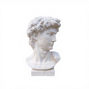 Busto de David Tallado a Mano en Mármol Natural, Escultura Clásica Griega Romana de Cabeza Masculina, Decoración para el Hogar, Superventas - Product Image 1