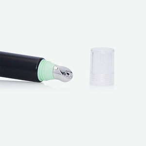 Matte Black Ultra Slim PE Squeeze Tube With Stainless Steel Roller Ball Applicator & Clear <b>Dust</b> <b>Cap</b> For Anti Wrinkle Eye Cream - Product Image 2