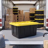 Boîte de rangement en plastique empilable robuste de 5 gallons avec couvercle, réutilisable, étanche, pour expédition, logistique, OEM