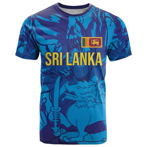 Camiseta del Día de la Independencia de Sri Lanka, León de Sri Lanka, Diseño Mixto Sinhalese, Patrón Personalizable, Camiseta Informal para Hombre - Product Image 3