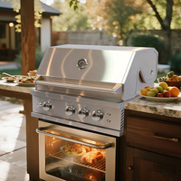 Cuisine extérieure moderne de luxe en acier inoxydable SUS 304, barbecue à gaz pour la maison, la cour et le jardin, 3 brûleurs, 3 grilles
