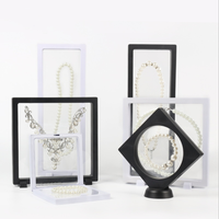 Boîte transparente en gros pour bijoux, présentoir flottant pour bijoux, boîte d'emballage en film PE pour collier, bracelet, bague, étui cadeau