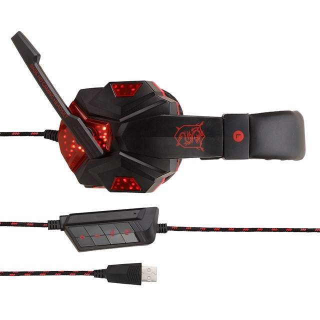 LED Light USB Wired Headset Surround Sound 7.1 Headphone with Microphone Volume Control for PS4/XBOX/PC /Laptop/Computer
