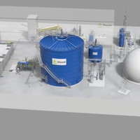 Station d'épuration des eaux usées intégrée biologique-anaérobie à haut rendement en biogaz avec digesteur anaérobie pour la production d'énergie