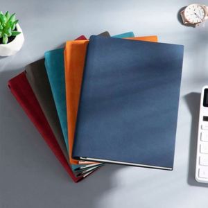 <b>Custom</b> Logo Printed Blue PU Leather Fabric Hardcover Eco A5 Business Office Stationery <b>Diary</b> Lay Flat Portable Dot Grid PP - Product Image 2
