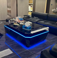 Table basse LED de luxe moderne, table de bar futuriste noire lumineuse pour discothèque, KTV, mobilier de salon
