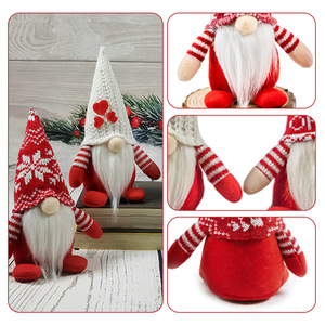 Muñecos Navideños Hechos a Mano sin Rostro para Decoración de Mesa, Gnomos de Peluche Tejidos, Tomte Nórdico, Decoración para Fiestas Navideñas y el Hogar - Product Image 4