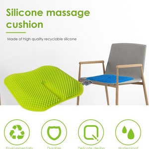 Massage Cushion Silicone Cooling Ventilated Seat Pad For Car Office Truck Driver Summer Use Yellow - Product Image 5