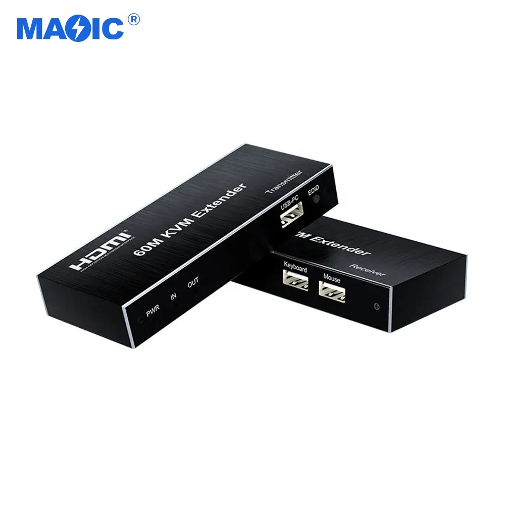 Audio video equipments R/L audio CAT5 Cat6 RJ45 ethernet cable transmitter receiver hdmi kvm extender 60m hdmi kvm extender