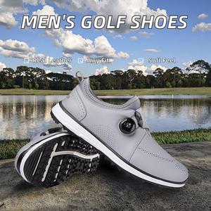 Chaussures de golf respirantes pour hommes, dessus en cuir véritable, semelle intermédiaire en EVA, semelle extérieure en caoutchouc pour l'hiver, l'été, l'automne, les sports et la marche - Product Image 2