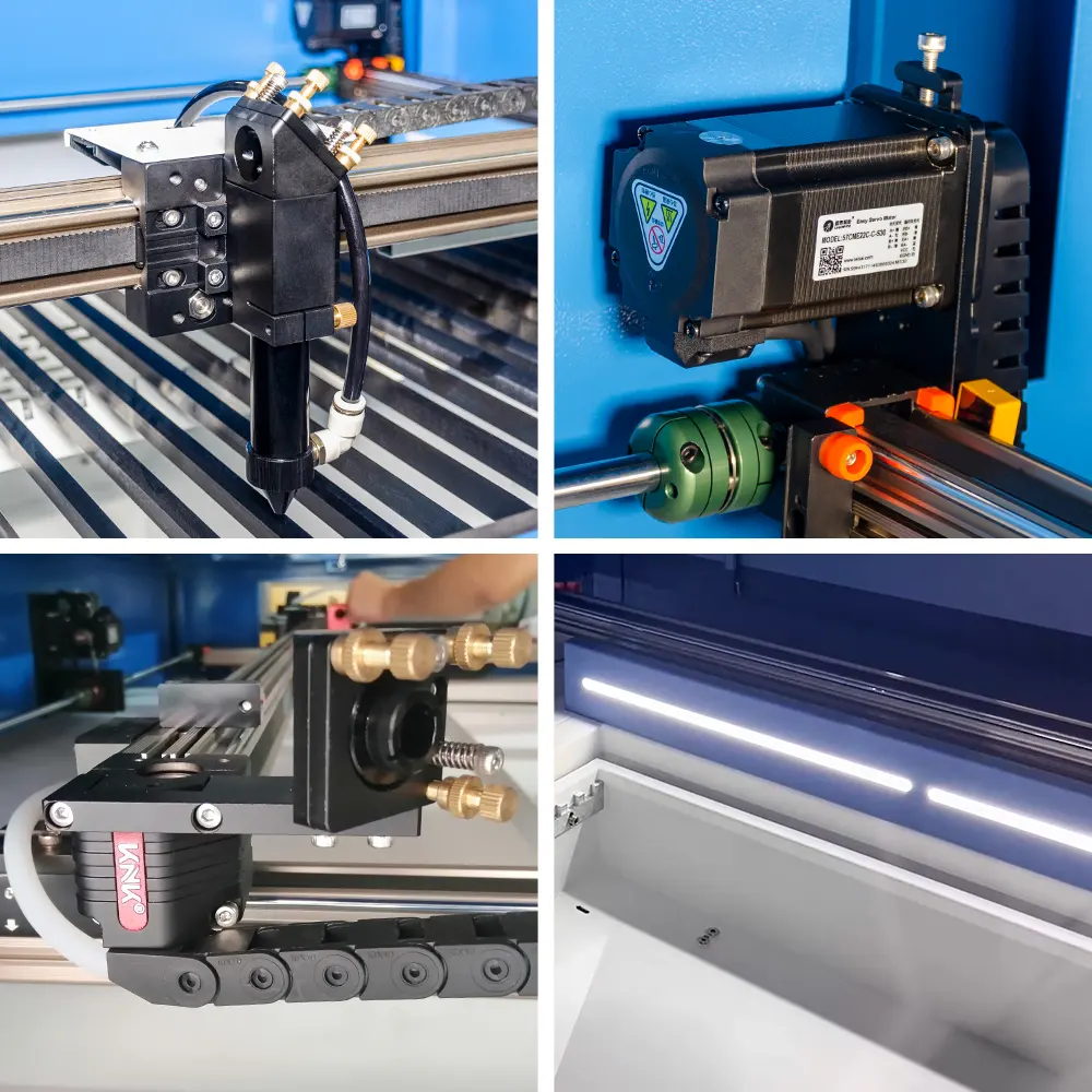 Myoung co2 laserschnitt- und graviermaschine hohe genauigkeit 80 w 100 w 150 w schneider gravurgerät für acryl glas stoff leder holz