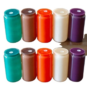 Verre à bière coloré de 16 oz, vierge pour sublimation, avec couvercles en plastique PP, pour emballages UV – Collection Automne Hiver Noël – Entrepôt USA - Product Image 4