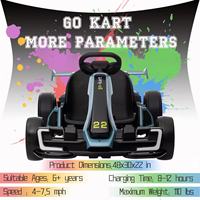 Kerry Yoo K61 Go Kart, Kart à dérive électrique 24V pour enfants, jouets fous, siège réglable, pneus EVA, 8.5 MPH-bleu