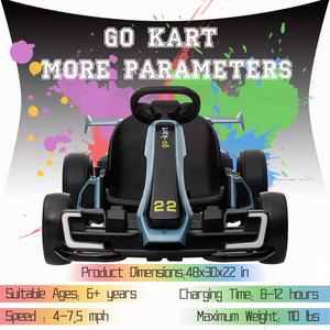 Kart Kerry Yoo K61, Kart elettrico da Drift per bambini 24V, Kart da corsa con carrello pazzo sui giocattoli, sedile regolabile, pneumatici EVA, 8.5 MPH-blu - Product Image 5
