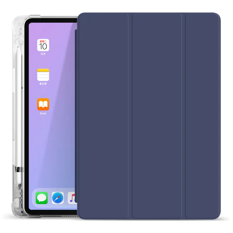 Pour iPad Cas ipad Air 2/3/4 mini 6 pro 11 9th PU Cas En Cuir Tri-fold Résistant Baisse Tablet cas de Couverture Arrière Pour Ipad Air