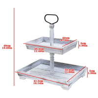 Support de plateau décoratif en bois rustique à deux niveaux, fait main, avec tableau noir, écologique, durable, multifonctionnel pour salle de bain