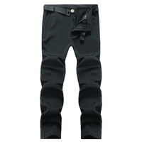 Pantalon tactique d'hiver pour l'extérieur, taille mi-haute, élastique, imperméable, épais, chaud, en laine, effet peau de requin