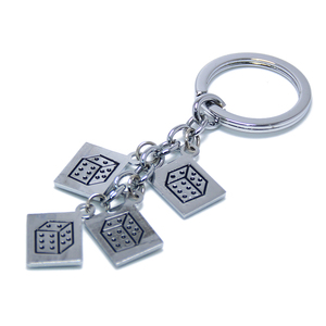 Porte-clés de cartes avec perles, en métal, en alliage, porte-anneau, strass, en cristal, nouveauté - Product Image 6