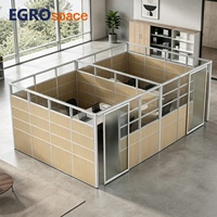 EGROspace Solution Complète de Mobilier : Cloison de Bureau Modulaire, Poste de Travail Privé, Paroi de Séparation pour Bureau