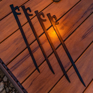 Piquets de tente personnalisés de 15 pouces en acier inoxydable 420 de qualité industrielle pour la fixation de bâches de camping en extérieur, options argent et noir - Product Image 1