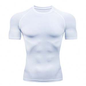 T-shirt de sport sans manches en tricot solide, à séchage rapide, compression, pour hommes - Product Image 5