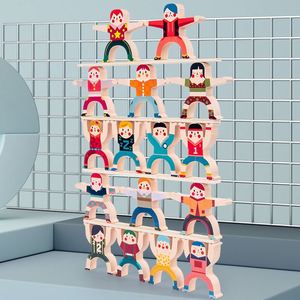 Hercules Acrobatic Troupe Wooden Balancing <b>Building</b> <b>Blocks</b> <b>Set</b> Stacking Construction DIY Model Montessori Toy for 2-7 Years - Product Image 3