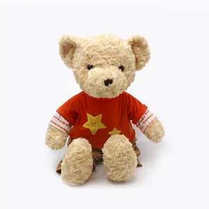 Weicher Teddybär in Retro roten Kleidung Plüschtieren für Kinder geschenk