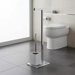 Set da pavimento MSV in acciaio inossidabile bianco, 22 x 18 x 70,5 cm - Product Image 3