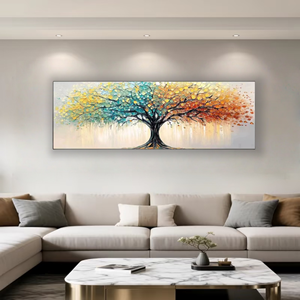 Pittura a olio testurizzata artigianale di lussureggiante albero dei soldi con strati <span class=keywords><strong>3D</strong></span> - Product Image 2