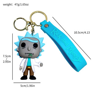 Portachiavi Rick e <span class=keywords><strong>Morty</strong></span> per Coppie, Ciondolo Personalizzato per Auto, Ornamento Creativo per Zaino - Product Image 5
